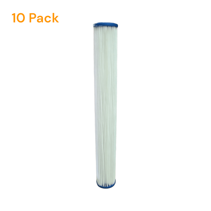 Unicel (T-0520-5-B) 20"x 2.5" Pleated 5 Micron Polyester Filter 20"x 2.5" Slim Pleated Filters Unicel Filter Cartridges 10 Pack 
