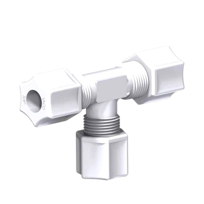 Jaco 70-8-N-O - Nylon Union Tee 1/2" OD Tube x 1/2" OD Tube x 1/2" OD Tube (708NO) Nylon Union Tee Jaco 1-Pack 