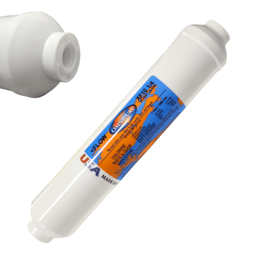 Omnipure XF10 1/4 Inline 1/2 GAC + 1/2 KDF 10" x 2 1/4"QC KDF+GAC|Chlorine Bacteria Removal|1/4 QC Omnipure 1 Pack