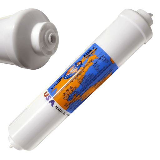 Omnipure K2526-JJ Inline GAC for Chloramines Removal 10" x 2" Postfilter 1/4"QC GAC| Chlorine Removal 1/4"QC Omnipure 1 Pack 