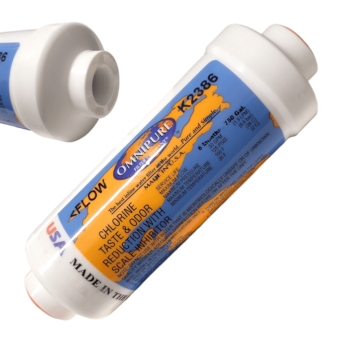 Omnipure K2386 Inline Icemaker GAC CTO/Scale - 6" x 2"Filter Everpure Compatible IN-6 CG-S 3/8" Female Thread Chlorine/Scale Inhibitor w/Phosphate Omnipure 1 Pack 