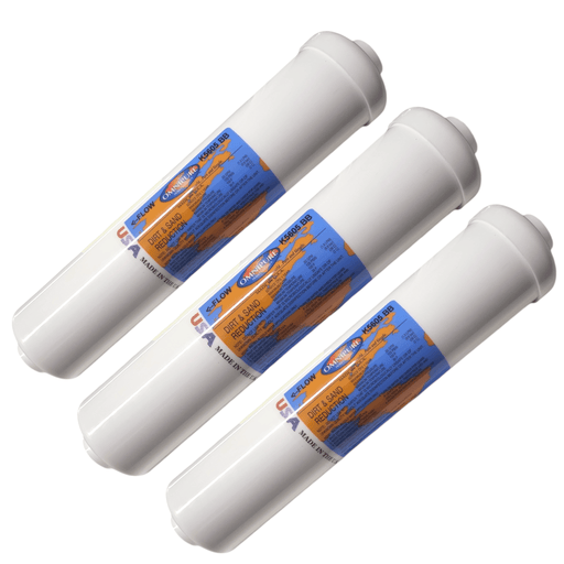 Omnipure K5605-BB Sediment- Dirt and Sand Reduction 2" X 12" 5 Micron - 1/4" Female Port Dirt & Sand Removal|1/4" Female Port Omnipure 3 Pack