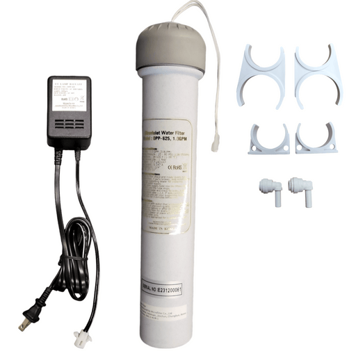 Microfilter (UV-610) UV 6 Watts 1.0 GPM 1/4" QC Stainless Steel Inner Sterilizer Light Microfilter UV For RO Microfilter