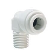 John Guest PP481222W Fixed Elbow Polypro - 3/8 x 1/4 NPTM Fixed Elbow John Guest