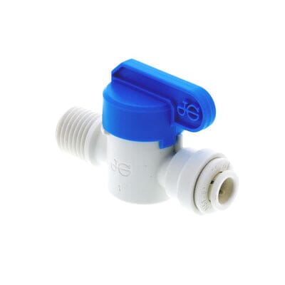 John Guest PPSV010822W Shut-off Valve Polypro Male - 1/4 tube x 1/4 male NPTF Shut-off Valves John Guest 